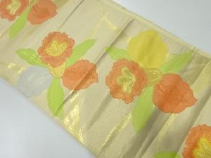 アンティーク　蘭模様織出し袋帯（材料）